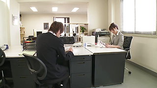 Akiho Yoshizawa - Beautiful Office Lady Tests Her Coworker's Manhood -2