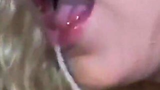 A young blonde bride with big tits in a nasty threesome with double penetration