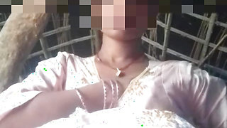 Village girl's finger in