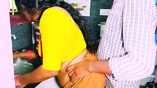 Desi Bhabi Kitchen Sex with Husband's Brother. Telugu Dirty Talks..