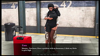 Esra in Istanbul  Cuckold Hentai Game PornPlay Ep.2 Hijab wo...nked in public subway with her fiancee is on the phone
