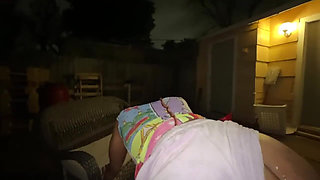 Monster Cock BBC Sneak in My Backyard an Fuck Me