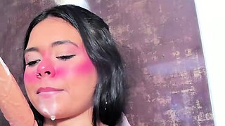 Extreme amateur pov blowjob by hot brunette latina