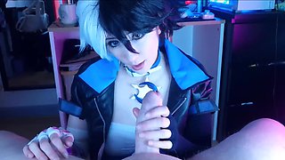 Sexy cosplayer teen provides awesome POV views in home scenes