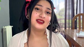 Buxom Latina schoolgirl fucked by her teacher to pass the test - POV