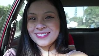 Latina newbie Scarlet picked up and fucked