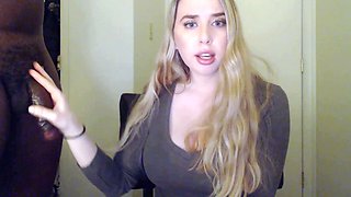 Amateur wife gives an interracial cuckold handjob