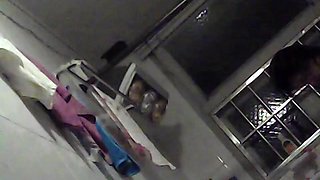 Spied Chinese girl in uniform shower