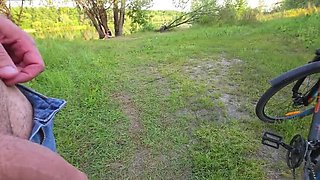 Lonely Girl Watches Me Jerk My Dick & Touch It - Nefirtity Outdoor Handjob Voyeur