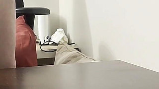 Man Cums on Table and Teen Step Daughter Rubs Her Pussy in It