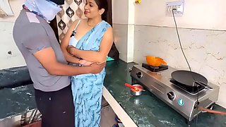 Indian Unsatisfied Bhabhi Lusty Sex With Devar On Kitchen Stand, Hindi Audio Sex