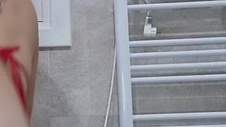 Bikini Oil Play, Anal Fun with My Toy in the Bathroom