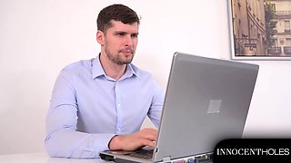 Naughty Nikki Fox Nails Her Job Interview By Mounting Her Boss' Big Boner
