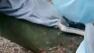 Extremely rareExpertible outdoor hook-upBeautiful and beautiful breasted lady and cannon friends have passionate outdoor fieldLying on a big branch with legs without condom: Big Tits, Blowjob  Asian Porn