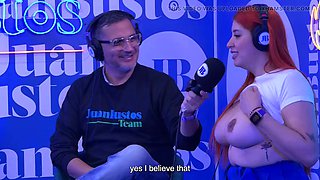 Andrea Pardo cums 5 times! in a row on the sex machine at Juan Bustos Podcast