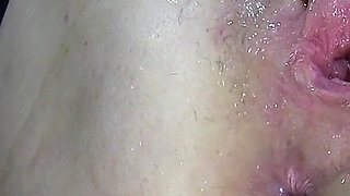 Far Spread Pumped Pussy Worked with Dildos Glasses and Billiard Ball