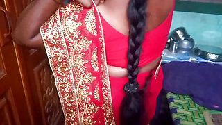 Desi beauty housewife sary changing in home