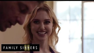 Blonde Teen Chloe Cherry Teases with Wet Pussy and Big Cock Action - Family Sinners