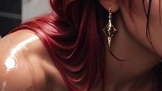 Red Hair Skin Fuck in the Shower Medium Boobs Ass Ai