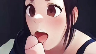 Anime deep blowjob cumshot big dick