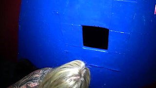 Gloryhole slut spoils several cocks