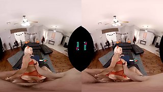 I Love Candy On Halloween!; Busty Blonde Pornstar Blowjob And Sex