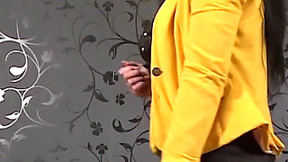 Cute brunette with big boobs gets sprayed on them from her fucker