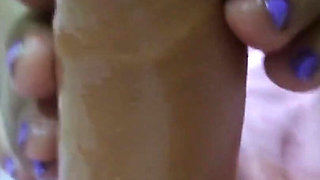 Foot Fetish and Dildo Handjob with Anal Lube