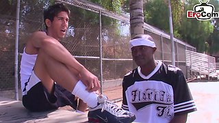 Black man fucks white man in the ass
