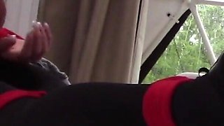 MILF in Pantyhose and High Heels Tied and Gagged Gets Fucked in All Holes with Many Orgasms