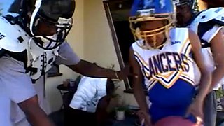 Black Petite Cheerleader dp Gangbang BCGB