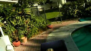 Classic Blonde MILF Rides Big Dick in the Backyard