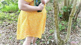 I hope no one saw me flashing my big tits in the woods (homemade ass pussy masturbation mature cheating wife aunt bbw_wife)