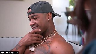 Busty MILF Linzee Ryder fucks son's bully and takes jizz down her throat