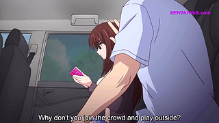 Horny Girlfriend Get's Fucked on The Backseat of The Car - Hentai Anime (Eng Sub)