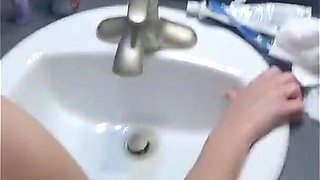 MILF Whore Takes Hard Cock in the Bathroom