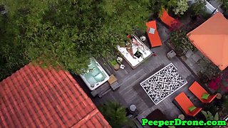 Peeping drone seeing lesbians