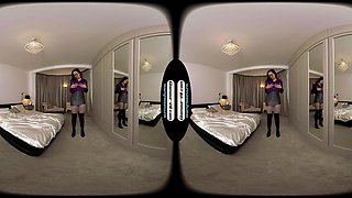 Summer Fox Bespectacled Secretary With Grey Glossy Legwear & Vibrator Treat Joi - 8k Vr
