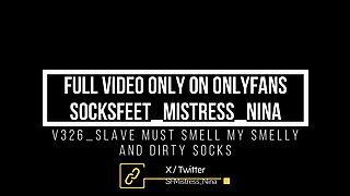 smelly socks and nylon feet make my slave weak!