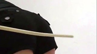 Cruel caning on panties and and Bare Butt