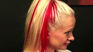 Stunning CFNM babes gives BJ to DILF