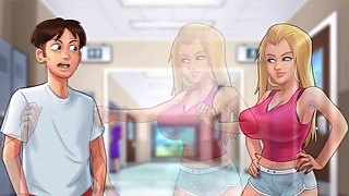 Korean milf Hotbhabi and daddy caught in summertime saga fun