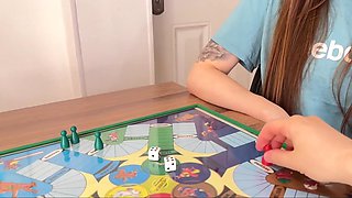 Horny slut loses a board game in gives in her head