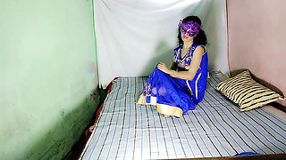 Indian Aunty Anita Singh In Blue Desi Dress Fingering Pussy