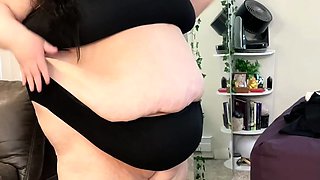 Horny Fat BBW Ex GF masturbating while watching some porn