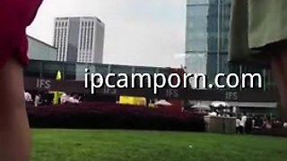 Amateur hottie fucked outdoor in public