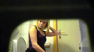 Blonde amateur teen toilet pussy ass hidden spy cam voyeur 5