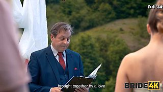 BRIDE4K. Sexy bride with natural tits is having a kinky sex with a groom dressed up as a hound: Porn