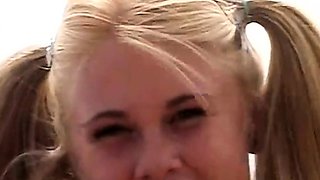 Sexy solo blonde teen