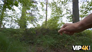 Elizabeth Reb & Moonlmp seduce & fuck a lucky stranger in the woods